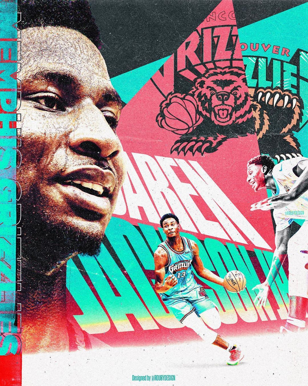 Rouby Bruno on Instagram: “Jaren Jackson Jr. //. .. . #nba #memphis #grizzlies #jarenja. Sports graphic design, Basketball wallpaper, Sports graphics