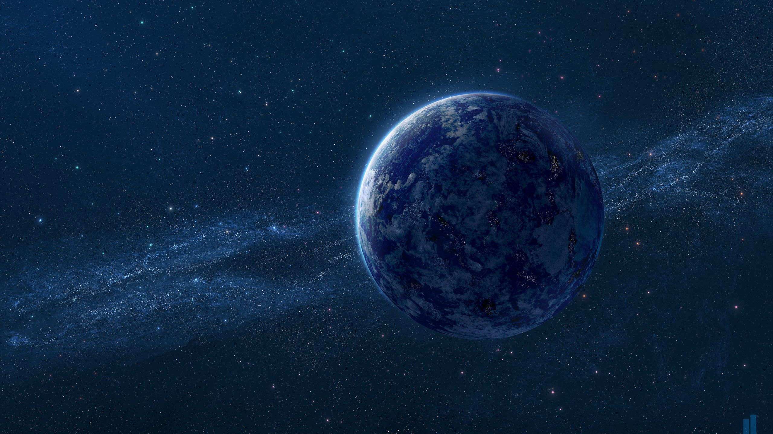 Wallpaper planet, blue, HD, Space