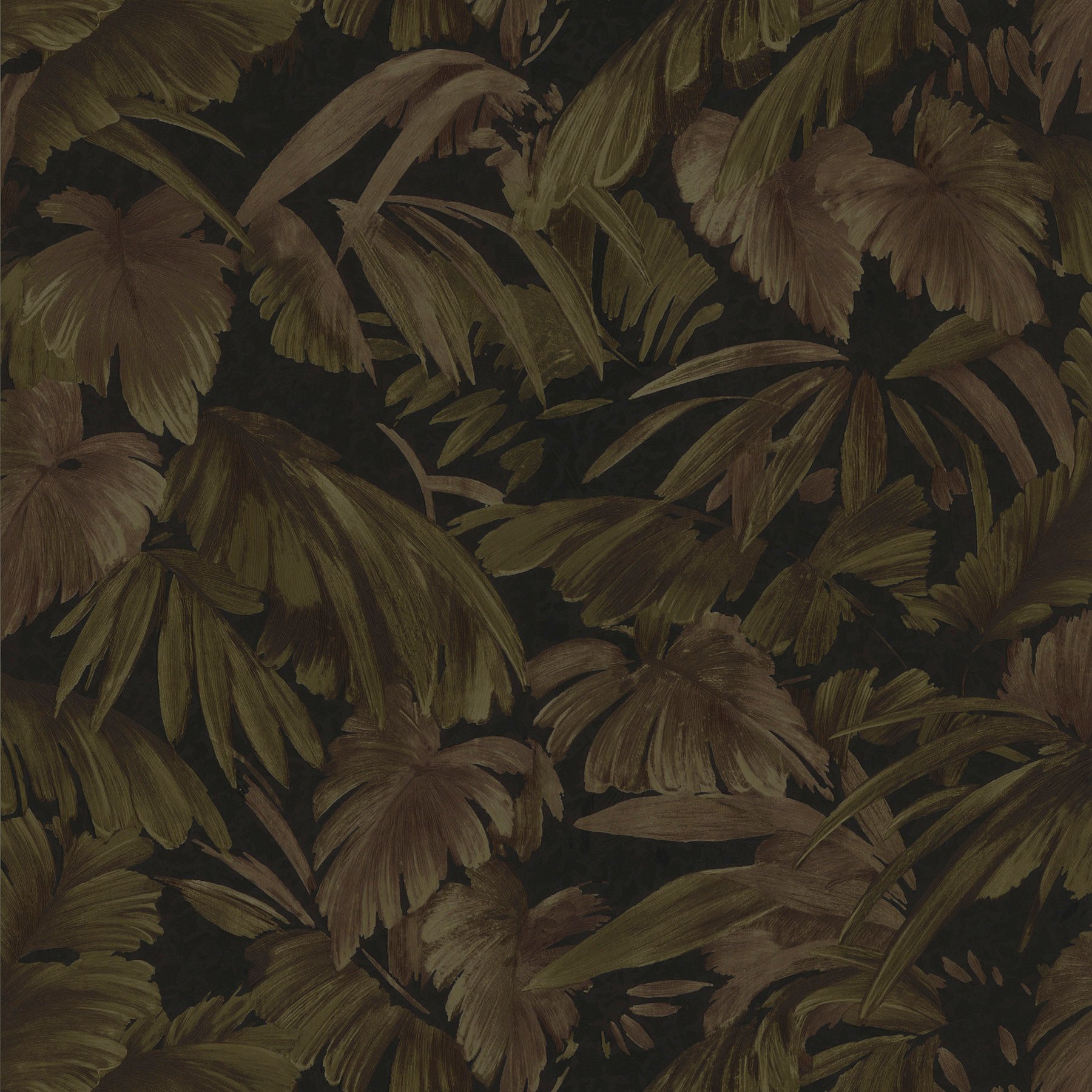 Townline Paint. Raven Black Palm Tree Leaf Texture Wallpaper