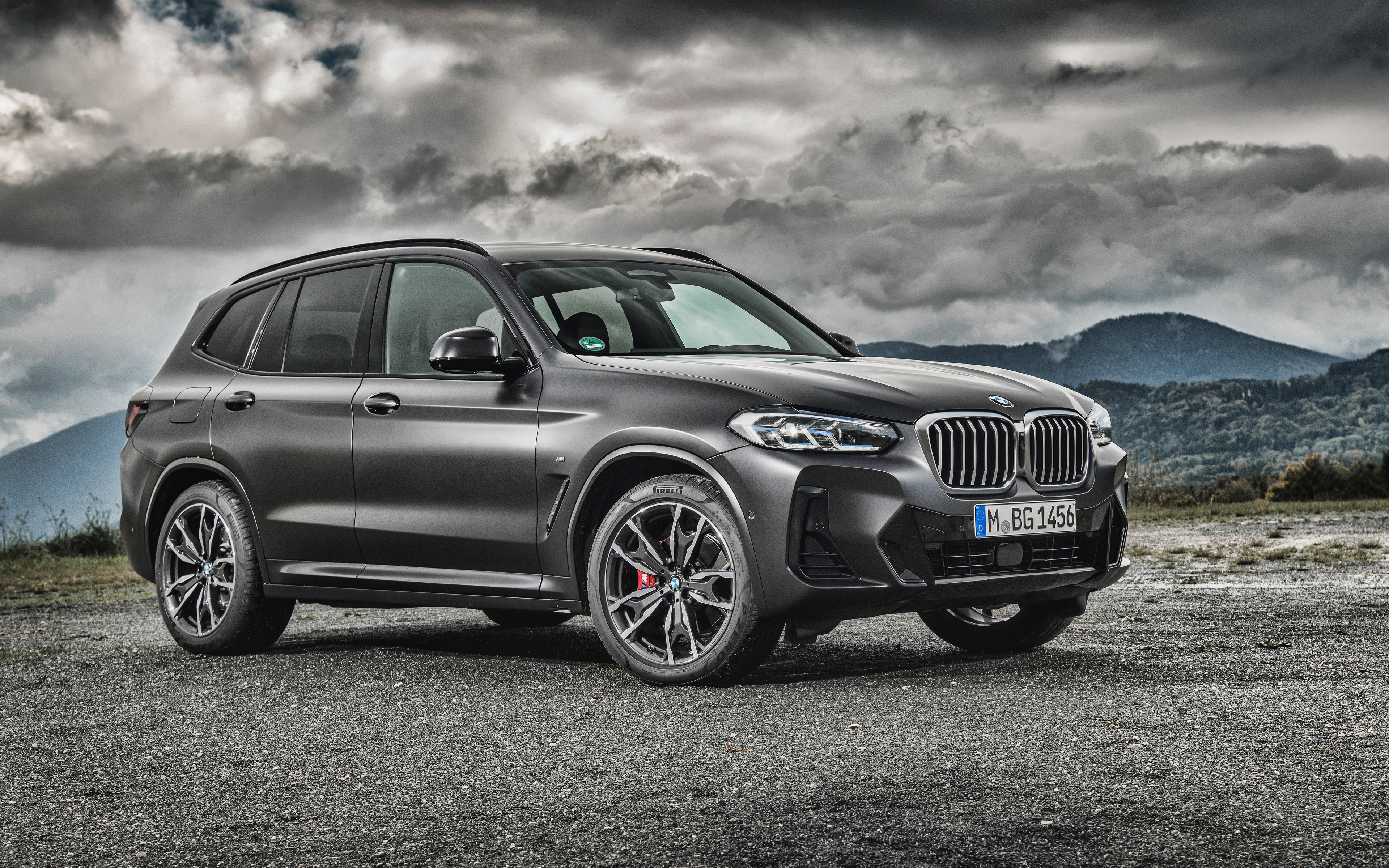 Download wallpaper 2022, BMW X3, G01, 4k, xDrive30d, front view, exterior, black SUV, new black X3 2022, black X3 G01, German cars, BMW for desktop with resolution 3840x2400. High Quality HD picture wallpaper