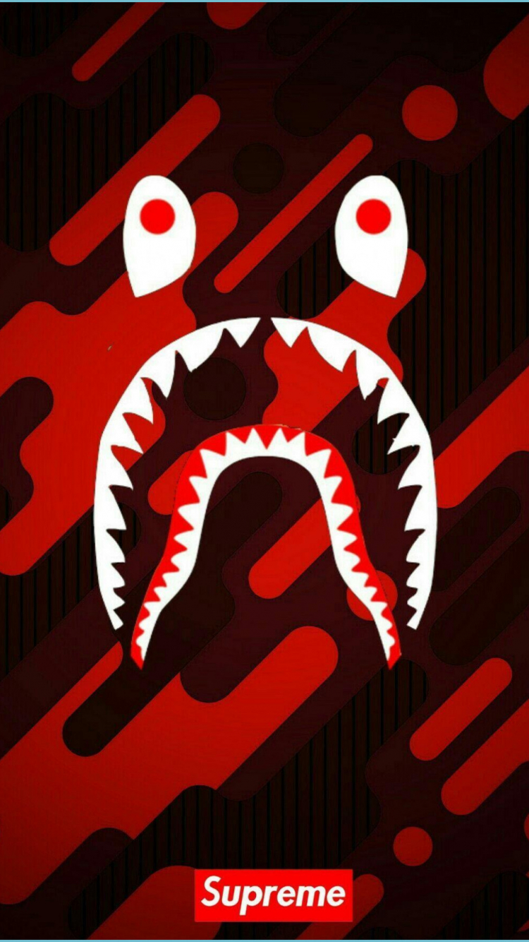 Free download Supreme Shark Wallpaper red bape wallpaper Neat [1233x1719] for your Desktop, Mobile & Tablet. Explore BAPE Wallpaper. Bape Shark Wallpaper, Bape Camo Wallpaper, Bape iPhone Wallpaper