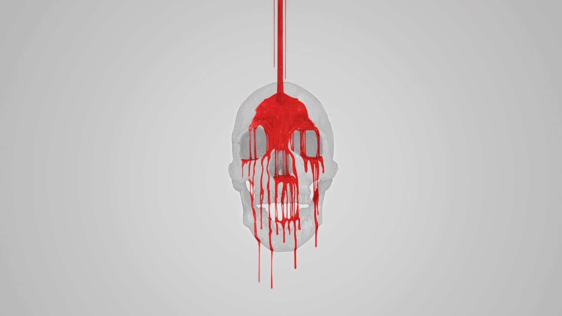 Blood dripping on a skull HD Wallpaper