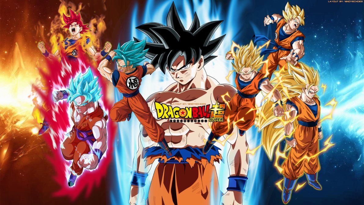 Goku All GOD Transformations Limit Breaker 2017 by WindyEchoes. Dragon ball super wallpaper, Dragon ball wallpaper, Goku