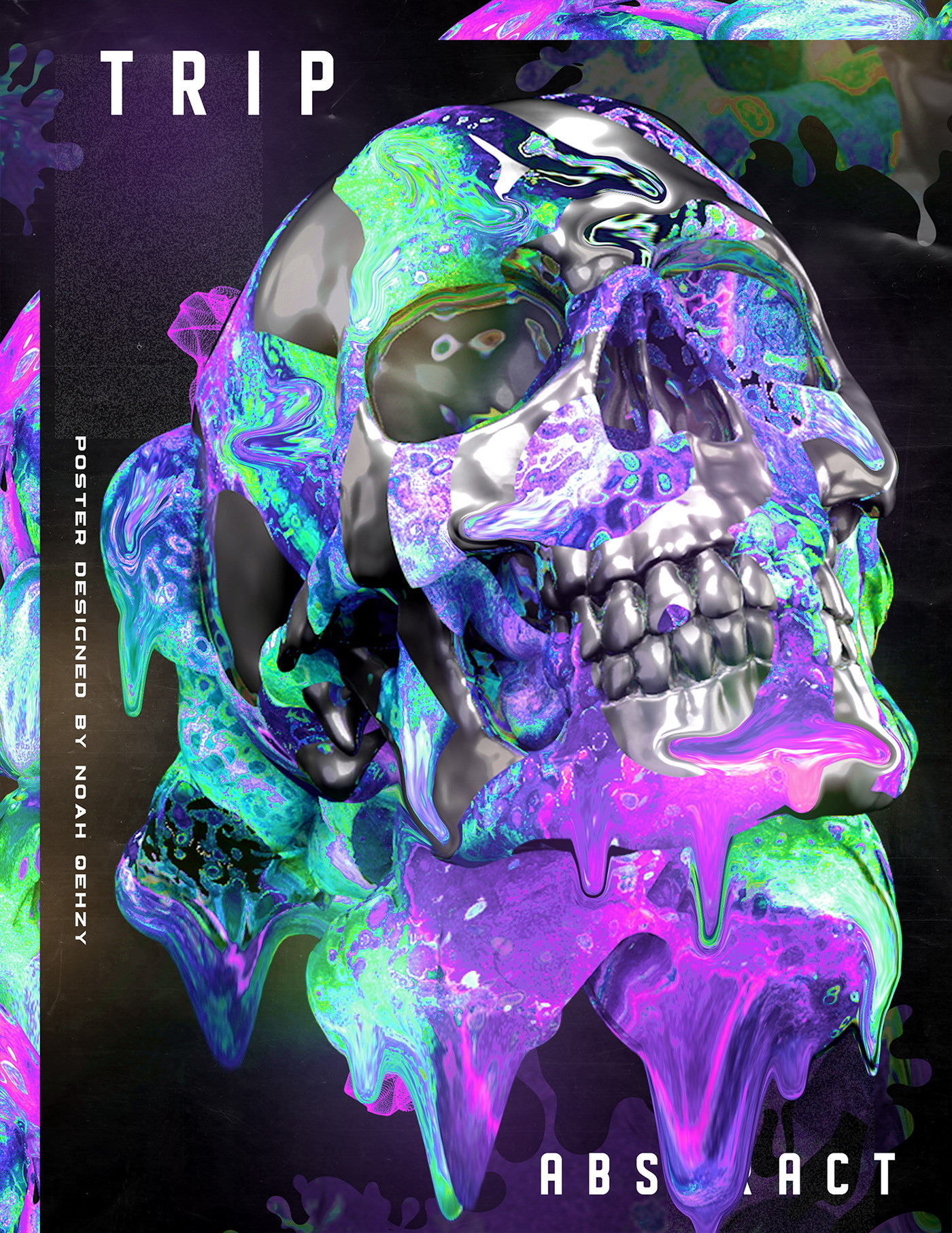 How to Create an Abstract Dripping Skull Poster