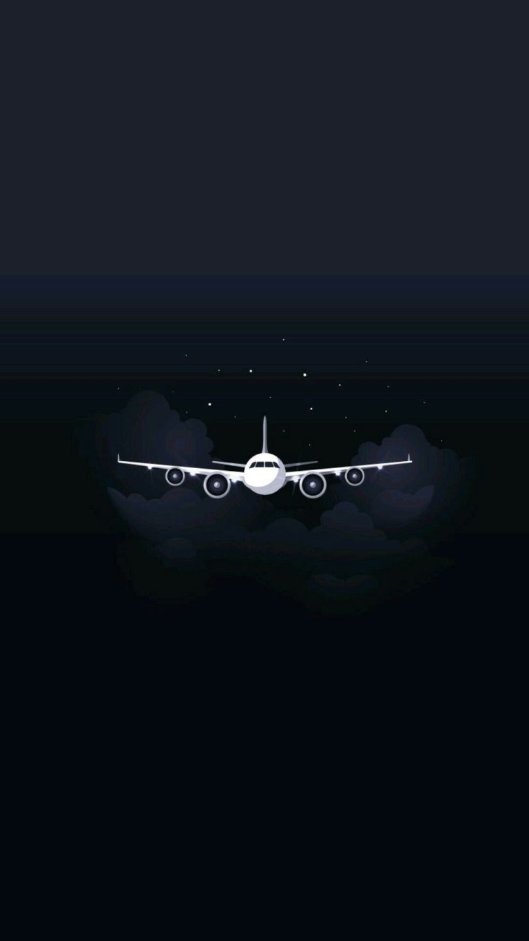 Airplane iPhone Dark Theme Battery Saving Wallpaper 1080X1920