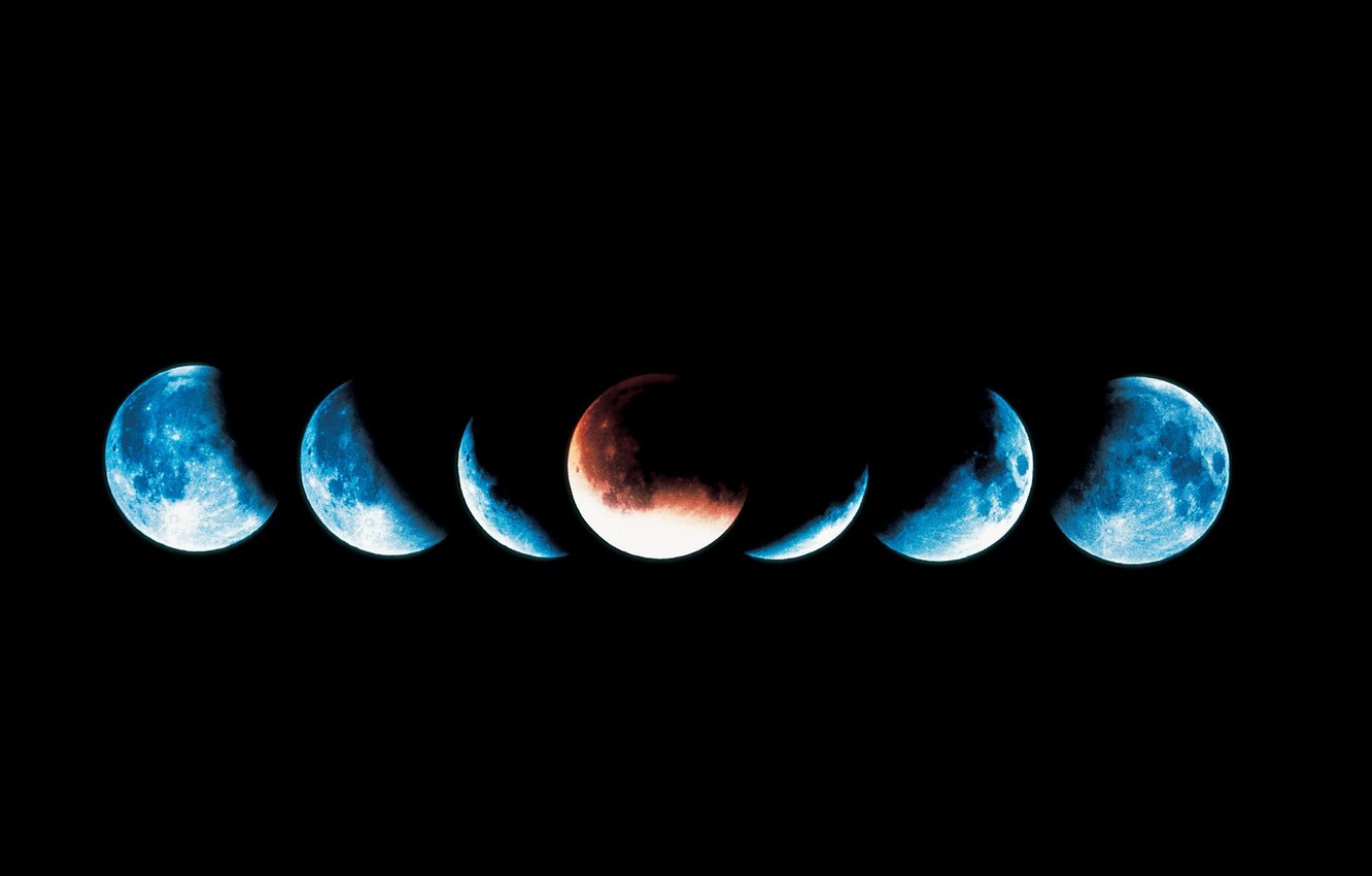 Wallpaper blue, black, Eclipse, parade of the planets image for desktop, section космос