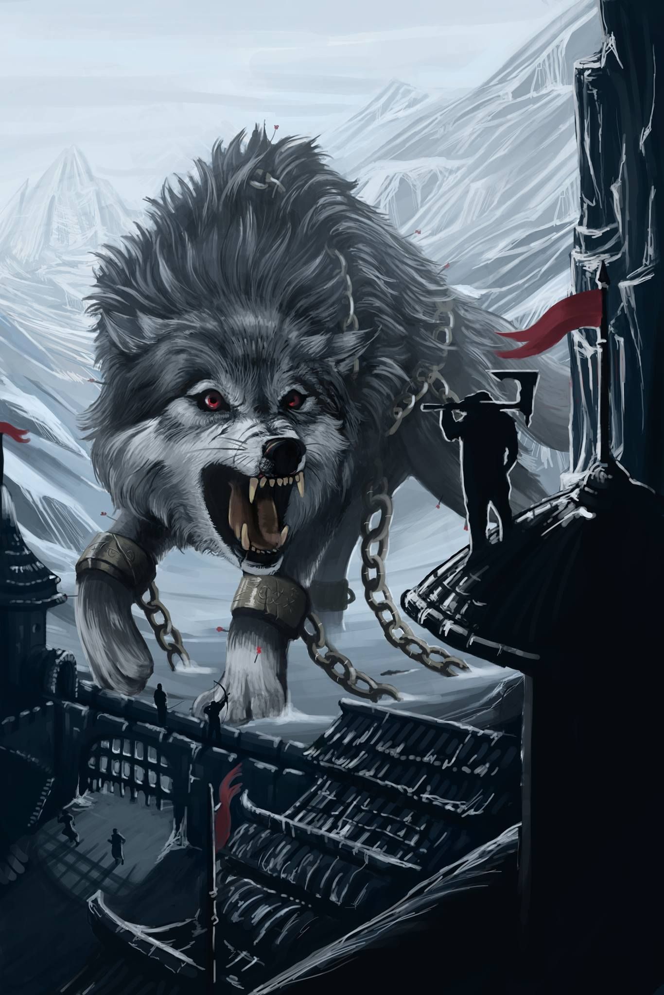 fenrirwolf #fenrir #godofwar. Anime wolf drawing, Anime wolf, Canine art