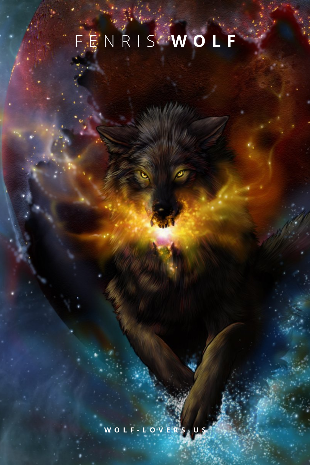 FENRIR WOLF. Fantasy wolf, Wolf spirit animal, Wolf artwork