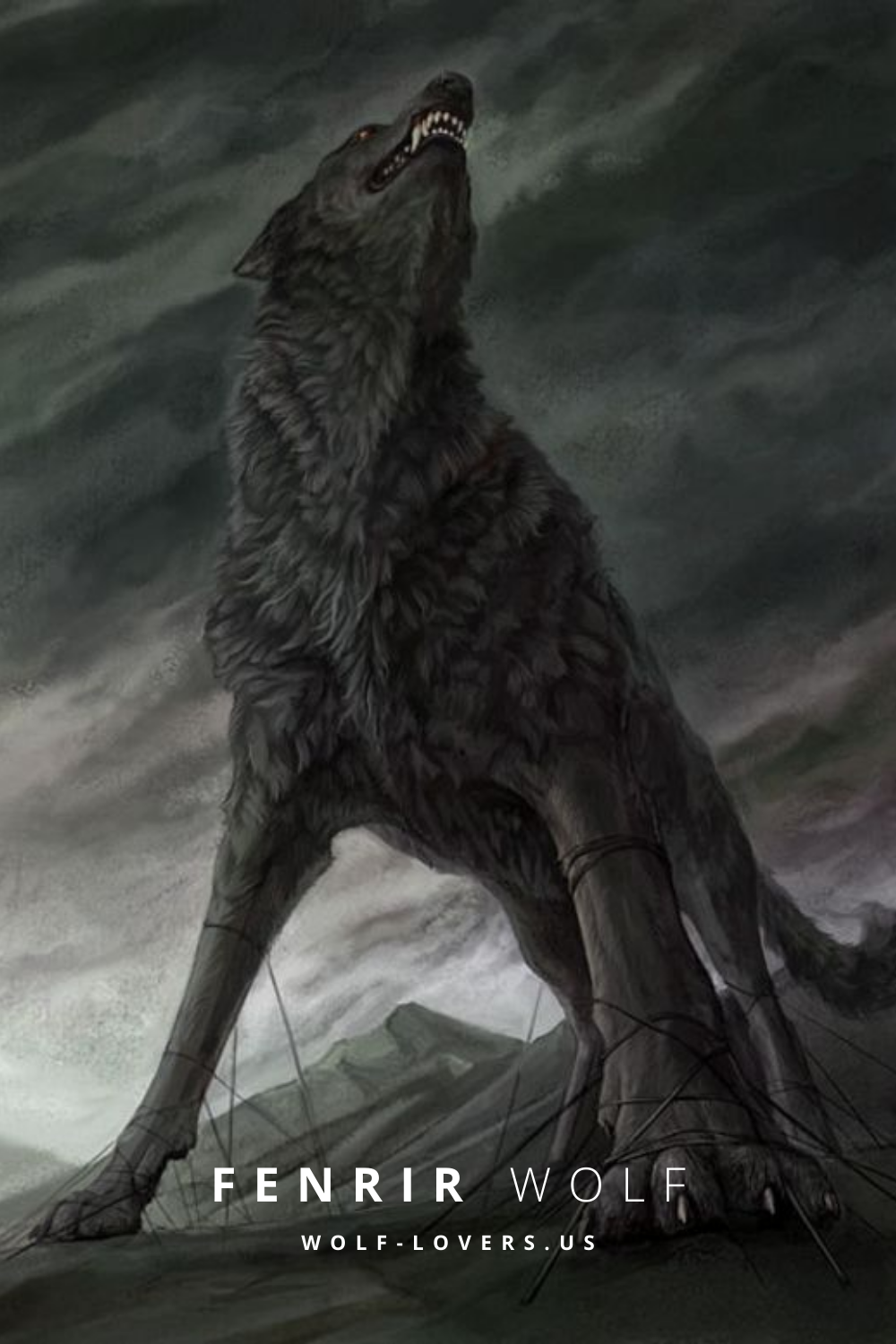 FENRIR WOLF. Wolf mythology, Mythical creatures, Creature artwork