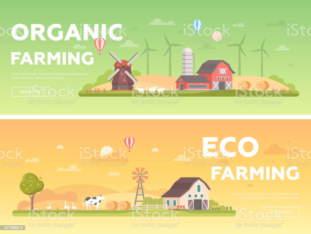 Organic Farming Set Of Modern Flat Design Style Vector Illustrations Stock Illustration Image Now