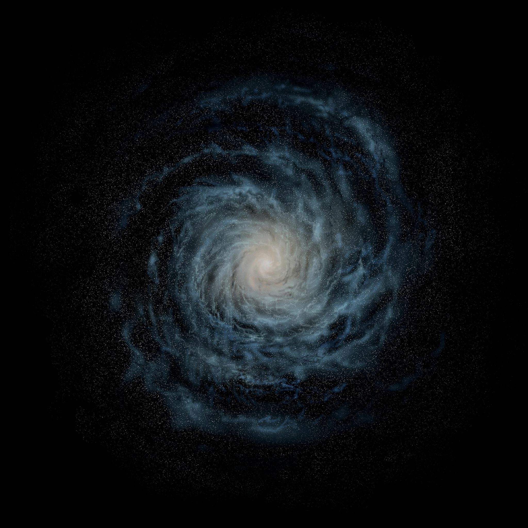 Dark Profound Nebula Shiny Space Center iPad Air Wallpaper Free Download