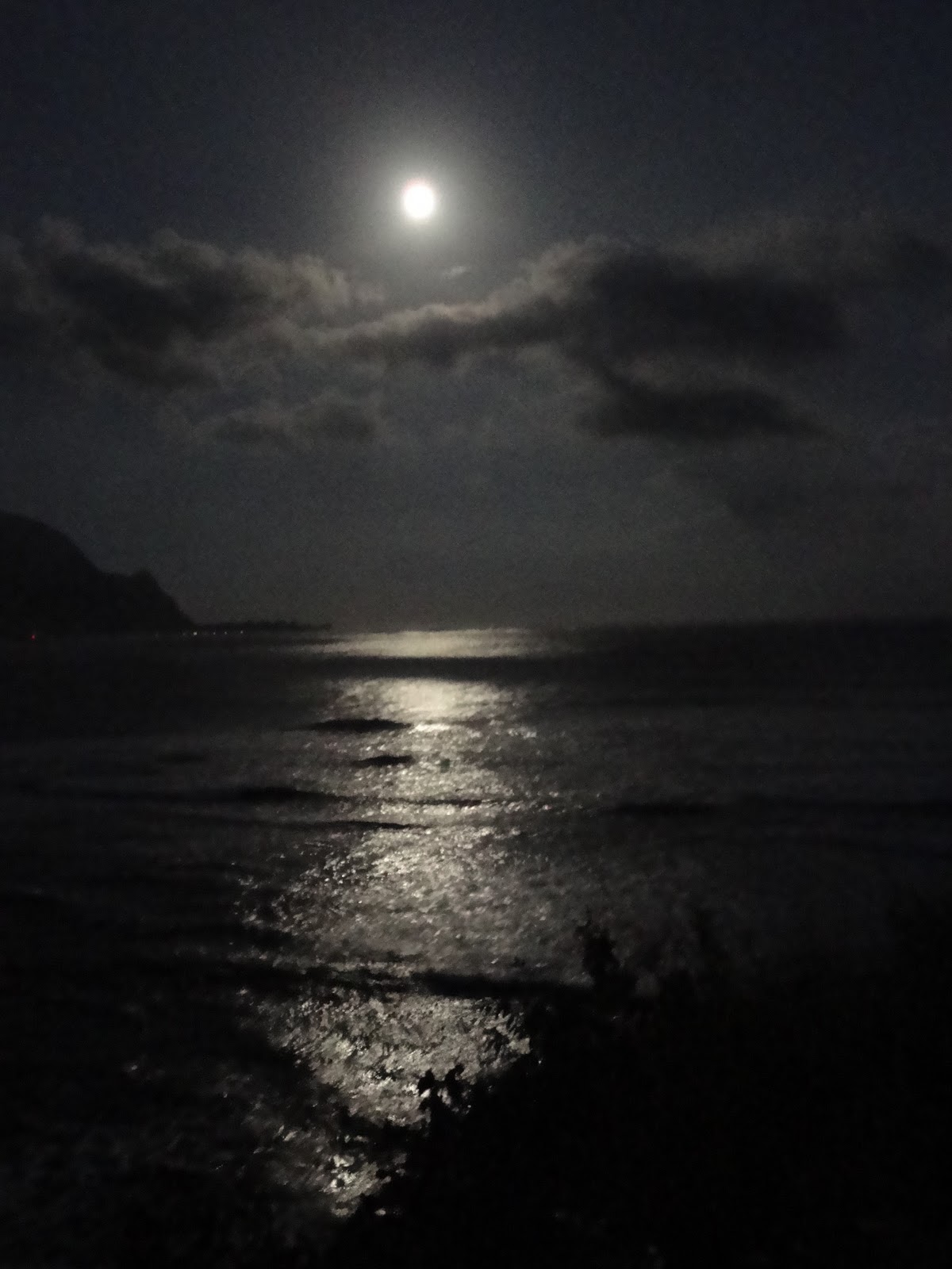 Free photo: Moonset, Beach, Clear