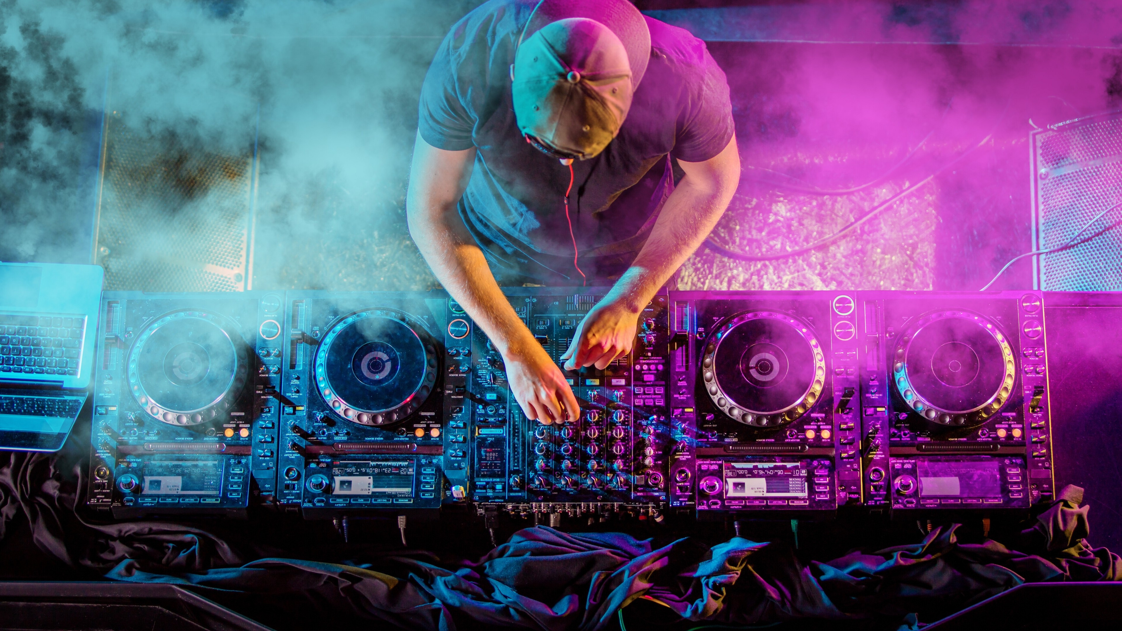 Download 3840x2160 Dj, Music Producer, Stage, Dj Controller, Mixing Wallpaper for UHD TV
