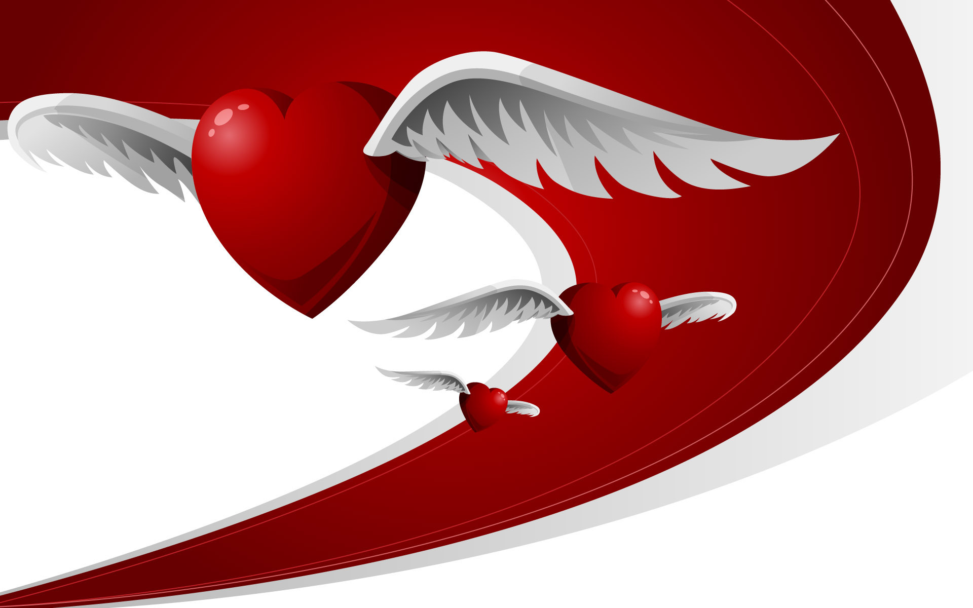 Love Heart flying angel wings Wallpaper Desktop Background, Wallpaper13.com