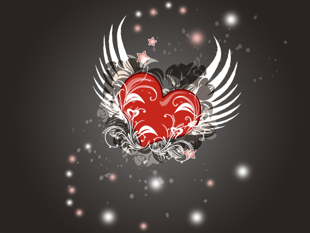 Download wallpaper: heart with wings, download photo, wallpaper for desktop, heart wallpaper