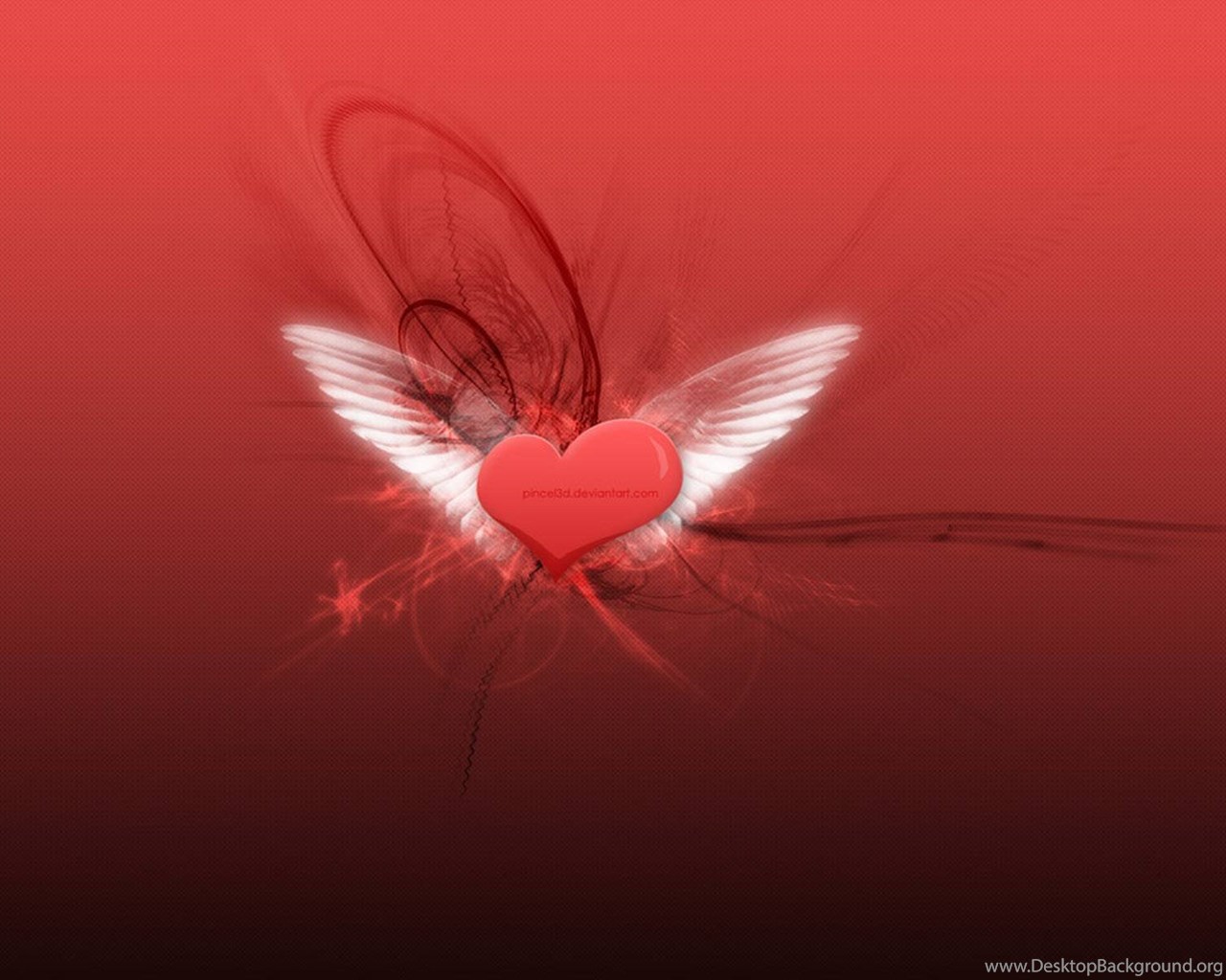 Beautiful Heart With Wings Love Wallpaper Desktop Background