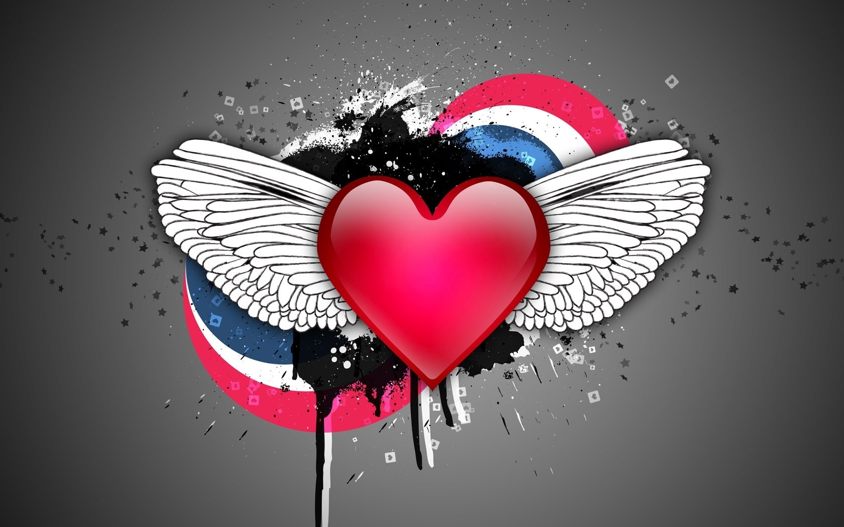 Artistic Heart with Wings Wallpaper and Background Imagex1050