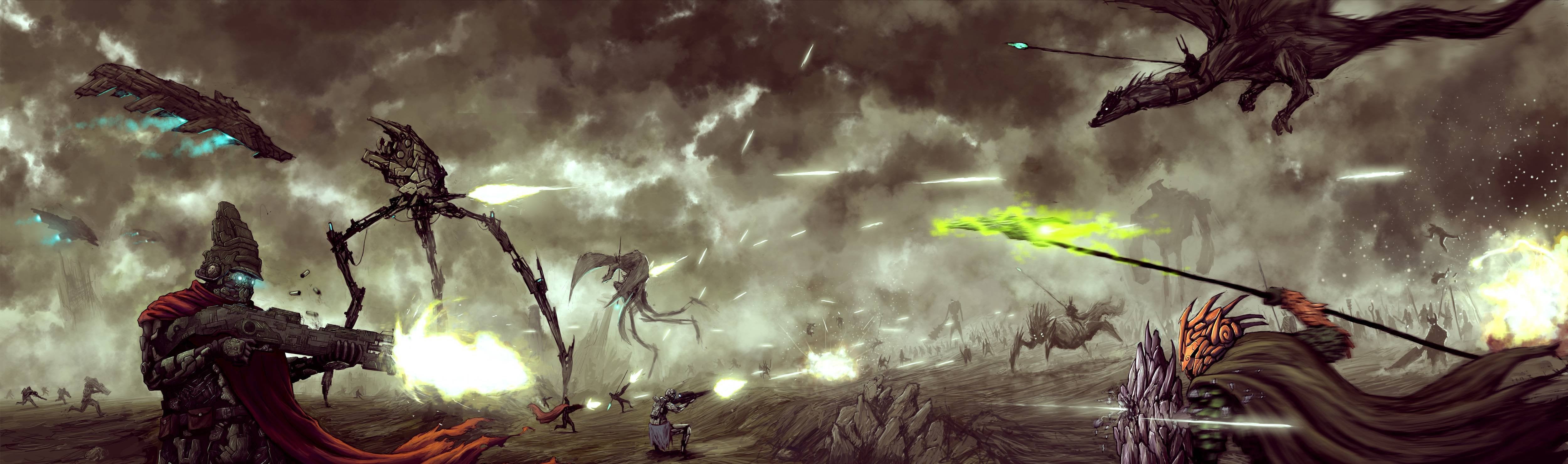 Sci Fi Vs Fantasy Dual Screen [5000x1480]