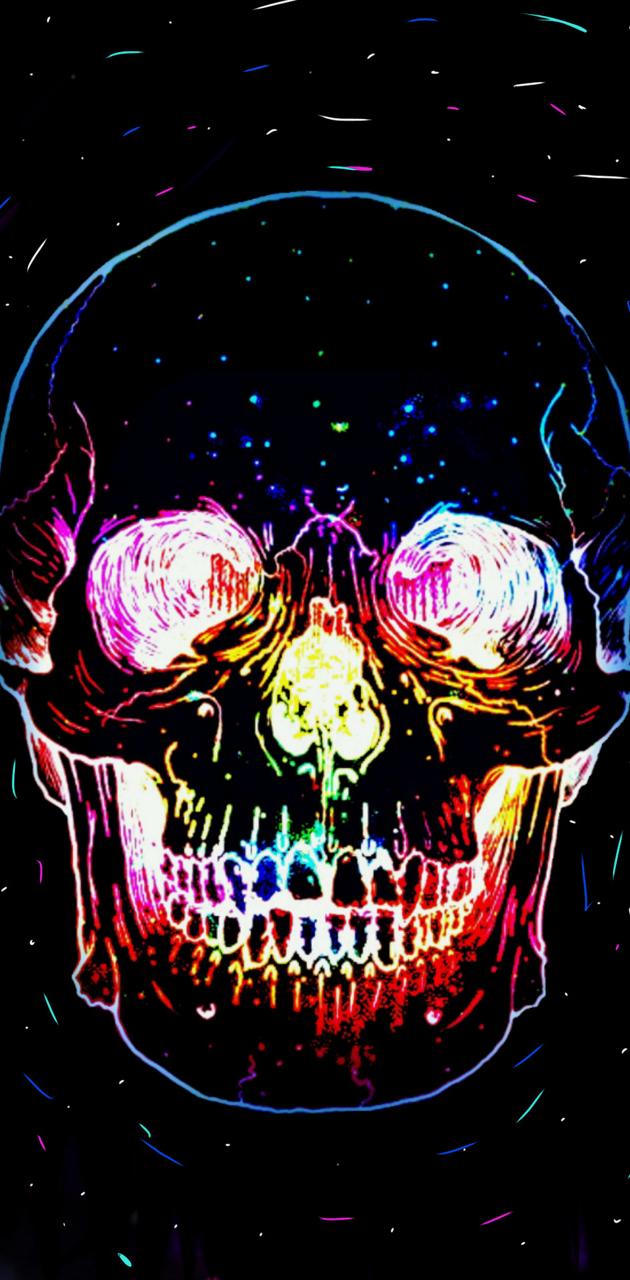 Neon skull wallpaper
