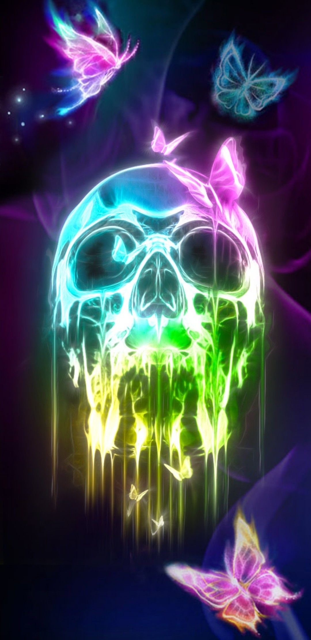 Phones. Skull wallpaper, Neon wallpaper, Psychedelic art
