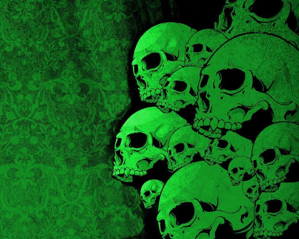 Neon Green Skull Wallpaper Free Neon Green Skull Background