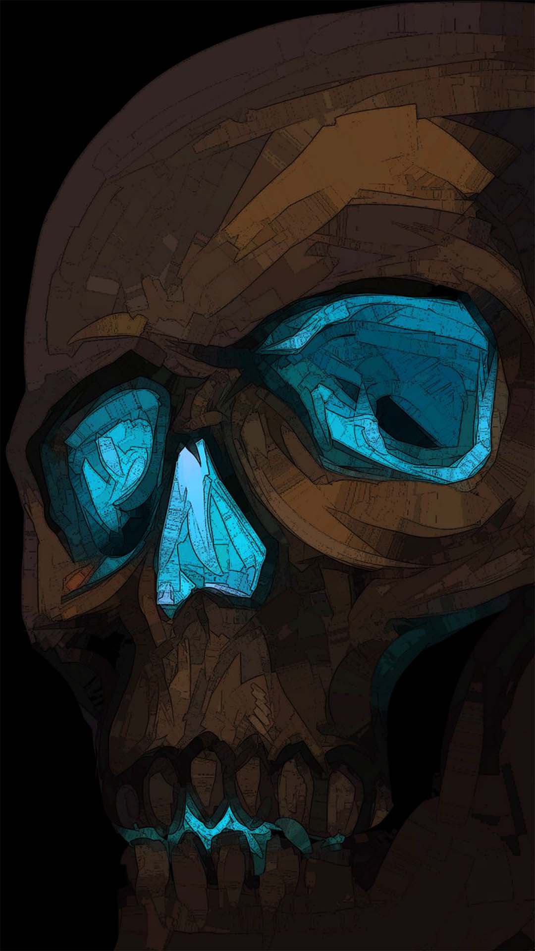 Skull Technology, Neon Art Skull, Magic Neon Skull Wallpaper HD 4K for iPhone and Android