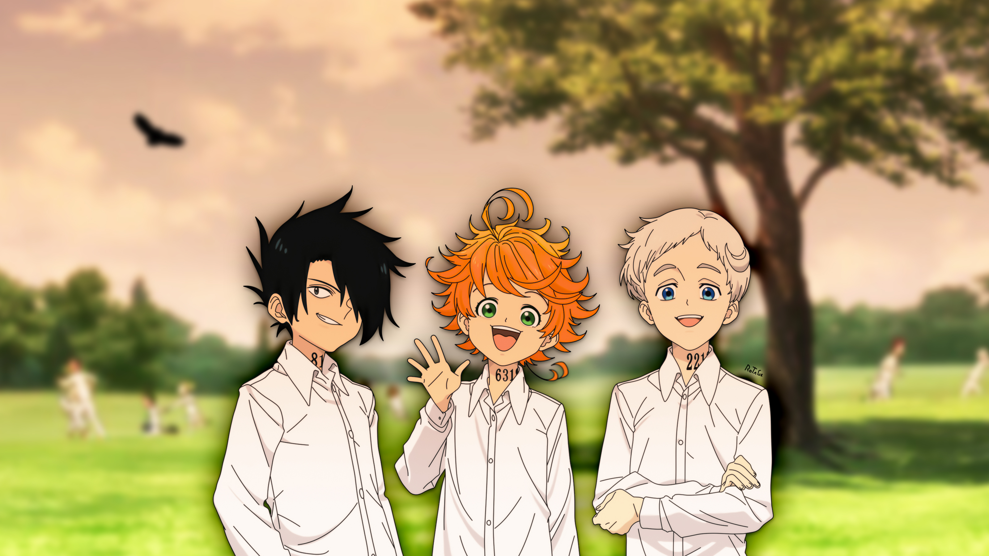 The Promised Neverland Emma Ray Norman HD 4K Wallpaper #5.2992