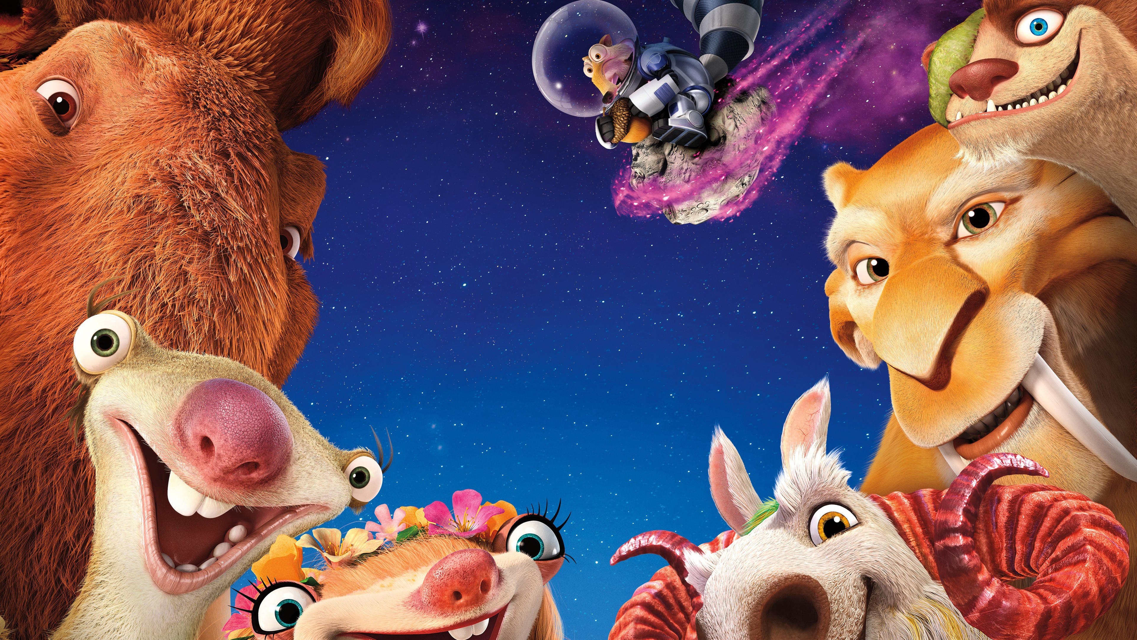 Wallpaper Ice Age 5: Collision Course, diego, manny, scrat, sid, mammoths, best animations of 2016, Movies