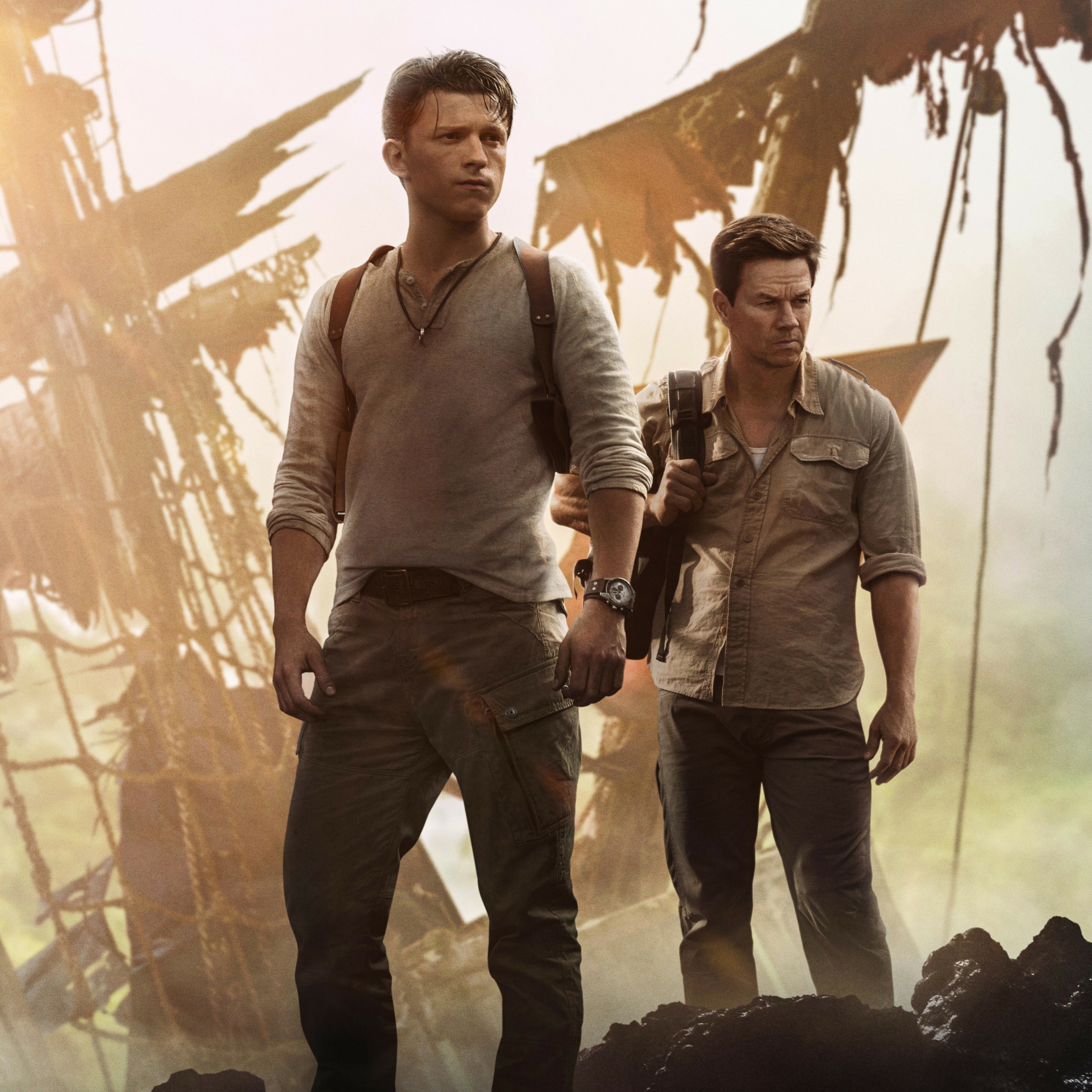 Uncharted Wallpaper 4K, 2022 Movies, Mark Wahlberg, Tom Holland, Movies