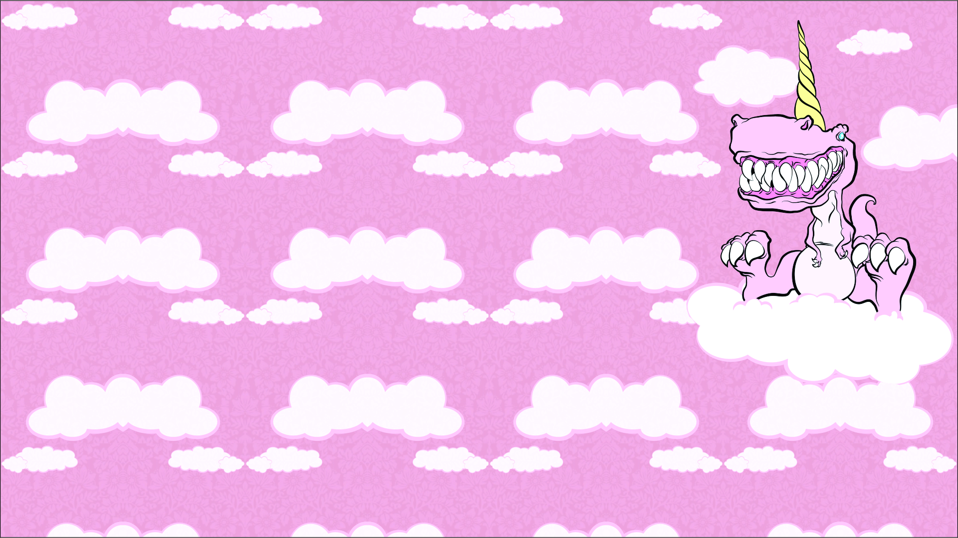 DINOCORN, Cloud, Dinosaur, Pink HD Wallpaper