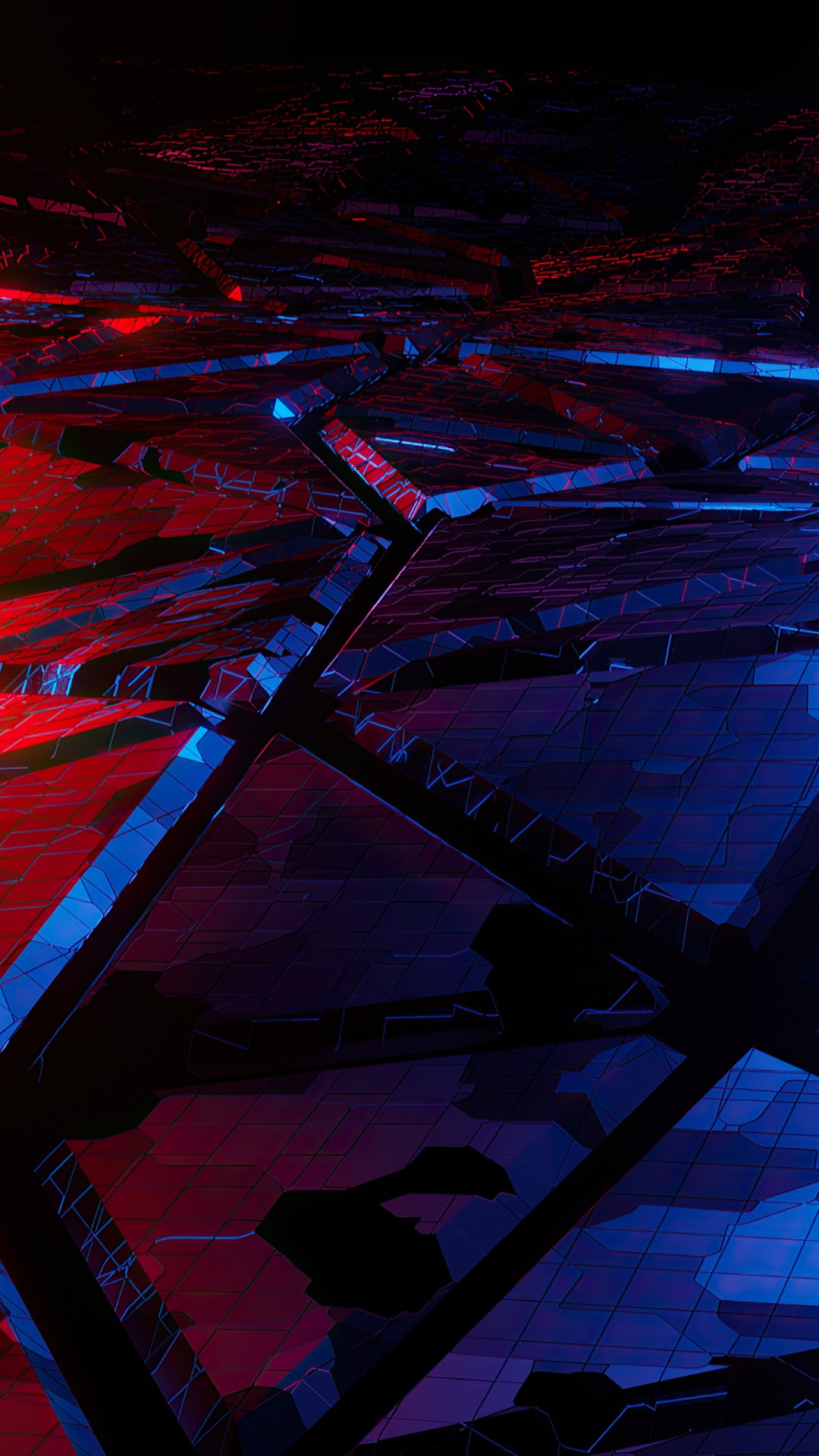 Red And Blue Broken Abstract 4K HD Abstract Wallpaper