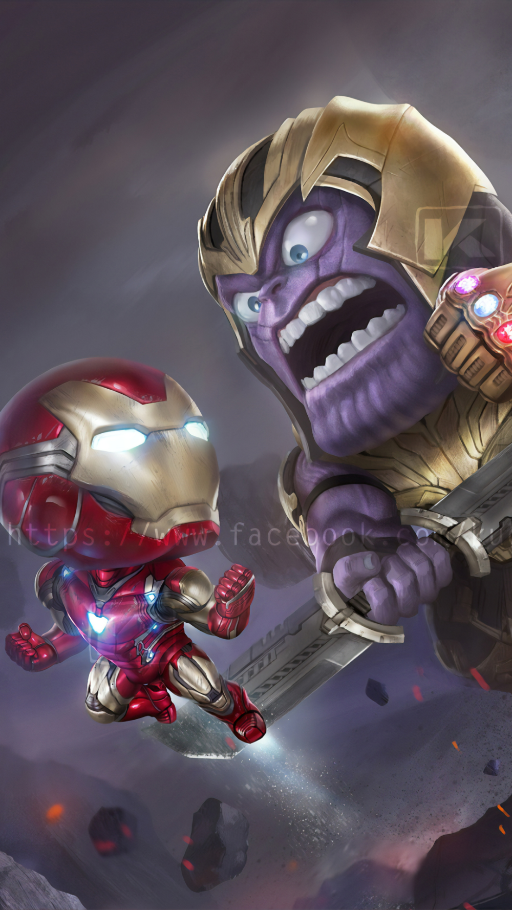Chibi Iron Man And Thanos In 2160x3840 Resolution. Marvel comics wallpaper, Spiderman artwork, Marvel artwork