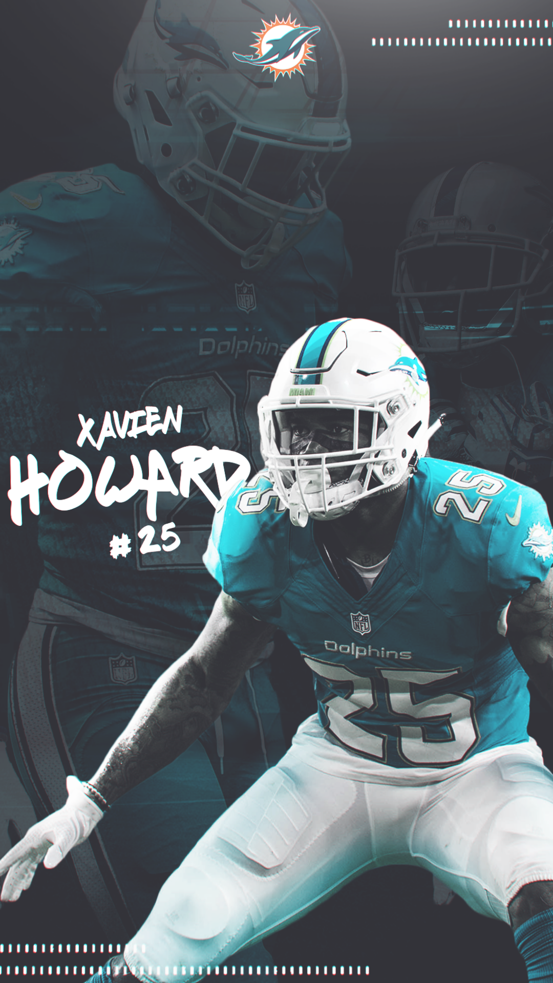 Download Miami Dolphins Gear Xavien Howard Wallpaper