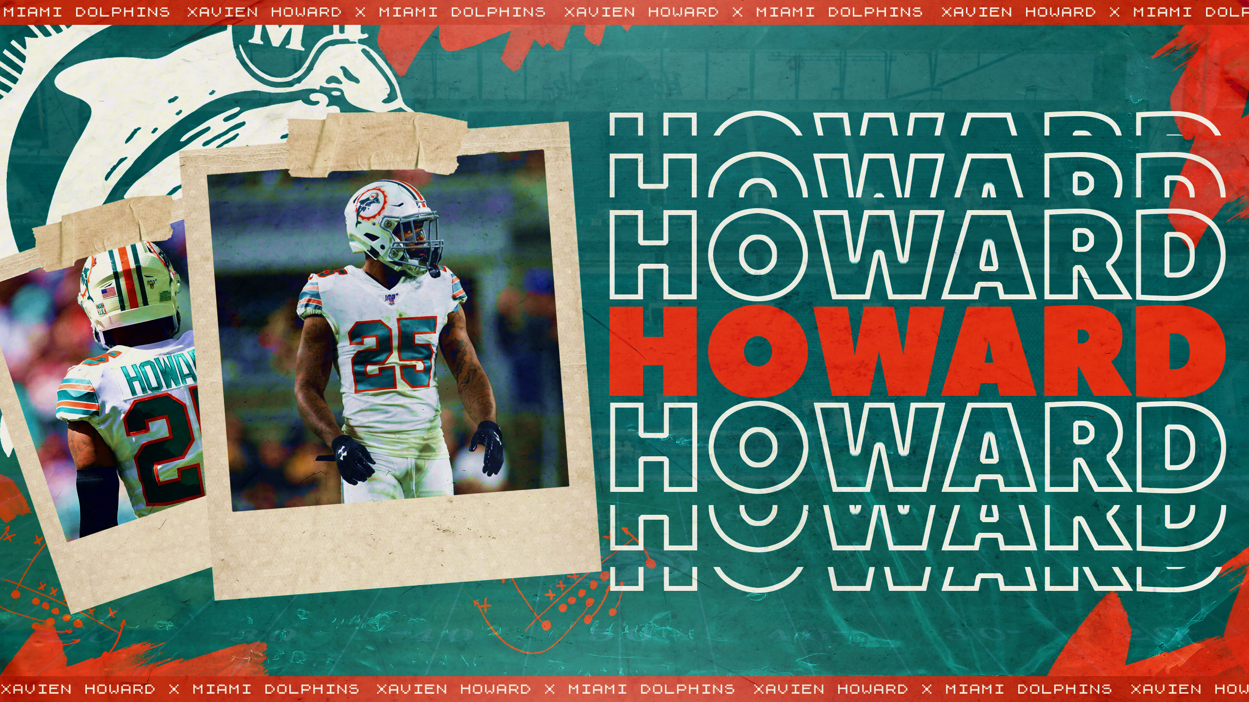 Download Miami Dolphins 25 Xavien Howard Football Wallpaper