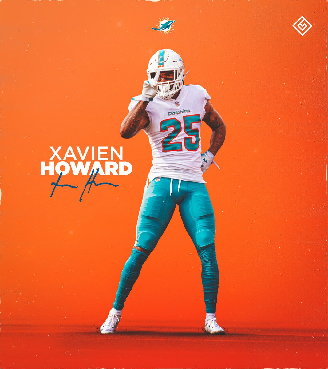 Download Miami Dolphins Xavien Howard Football Wallpaper