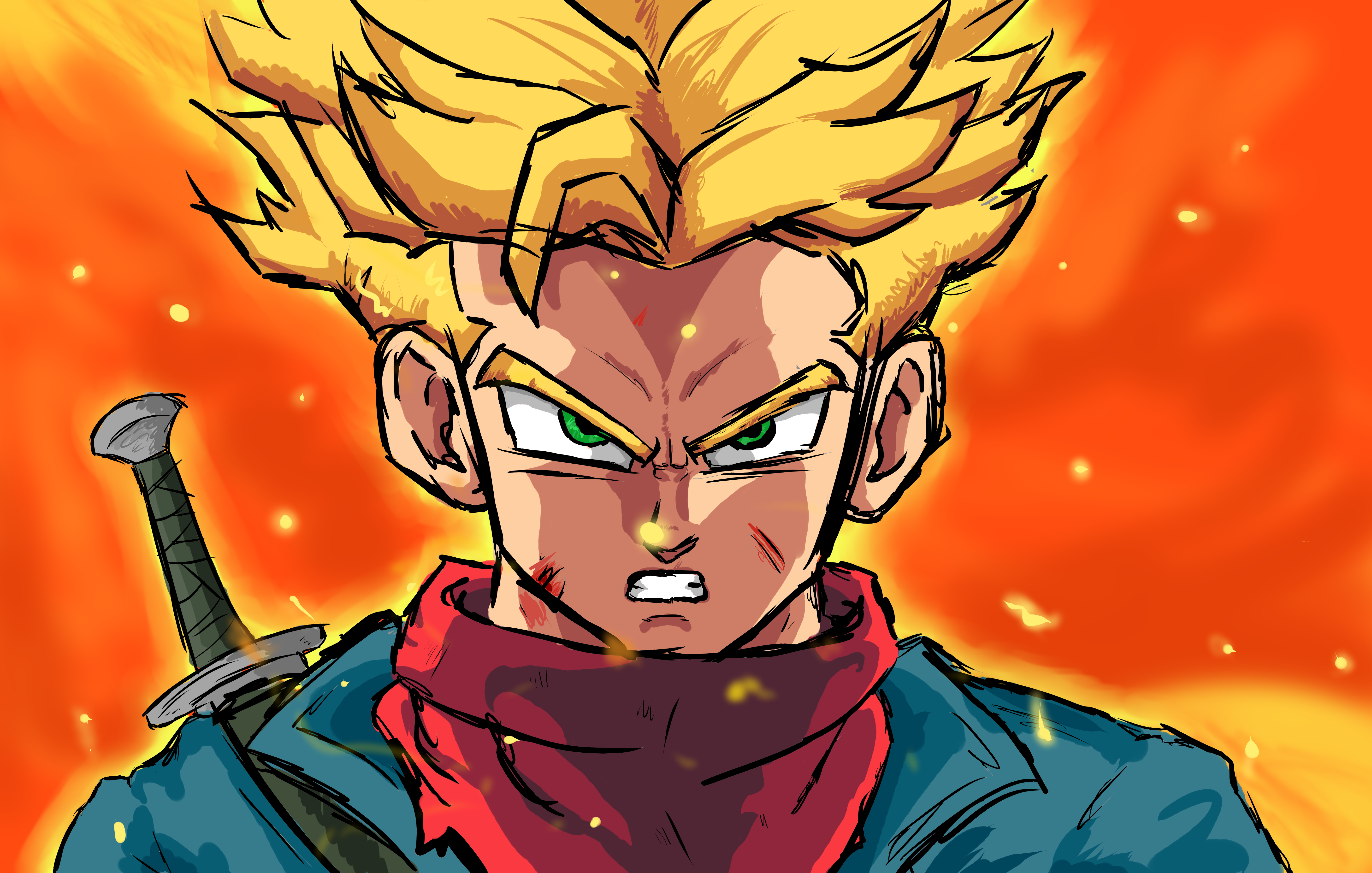 SSJ Trunks 4k Ultra HD Wallpaper