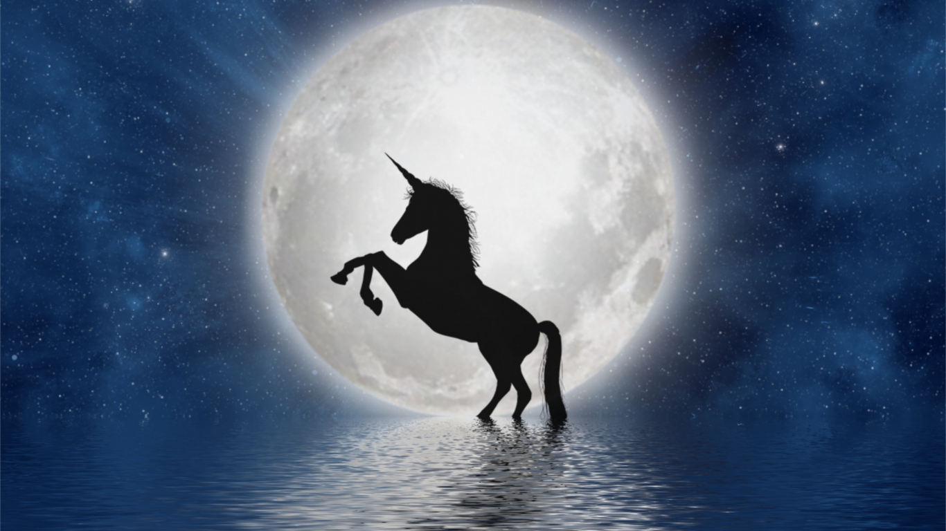 Download unicorn, moon, silhouette, art 1366x768 wallpaper, tablet, laptop, 1366x768 HD image, background, 18186