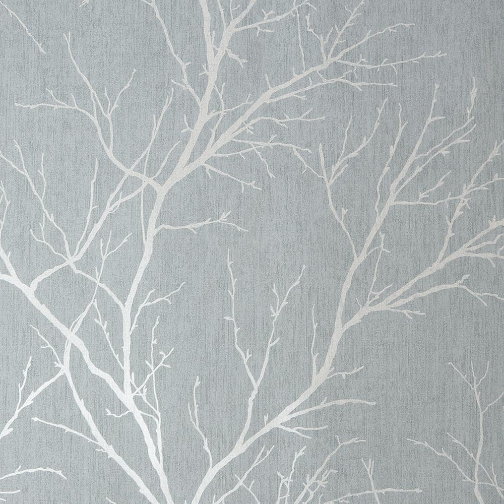 Fresco Winter Tree Duck Egg Removable Wallpaper 114949 Home Depot