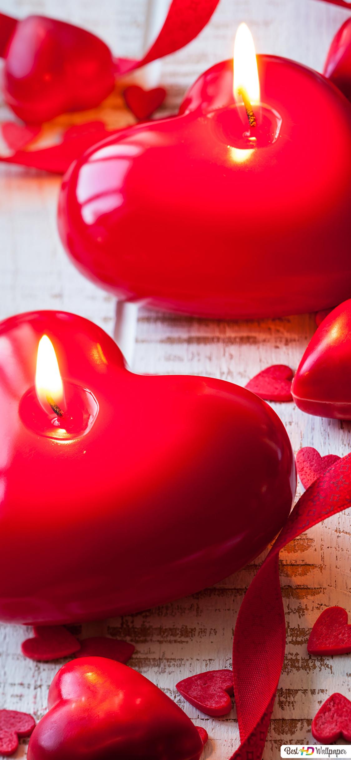 Valentine's day candles decorations HD wallpaper download's Day wallpaper