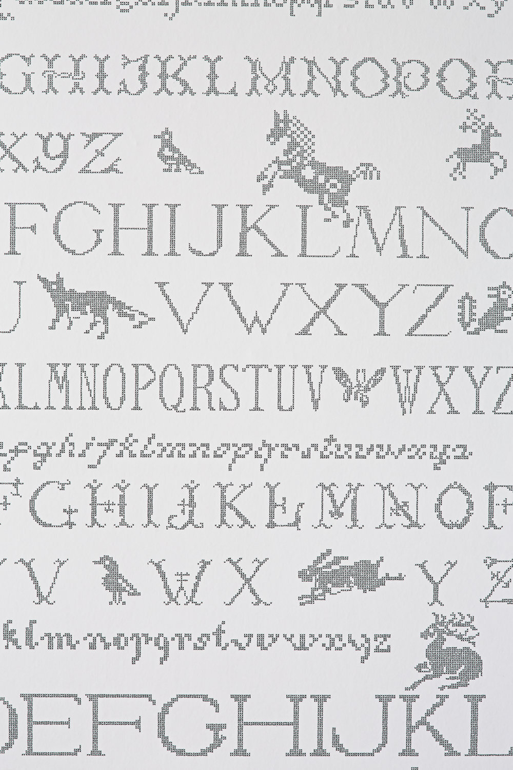 Cross Stitch Wallpaper Swatch: Black on White