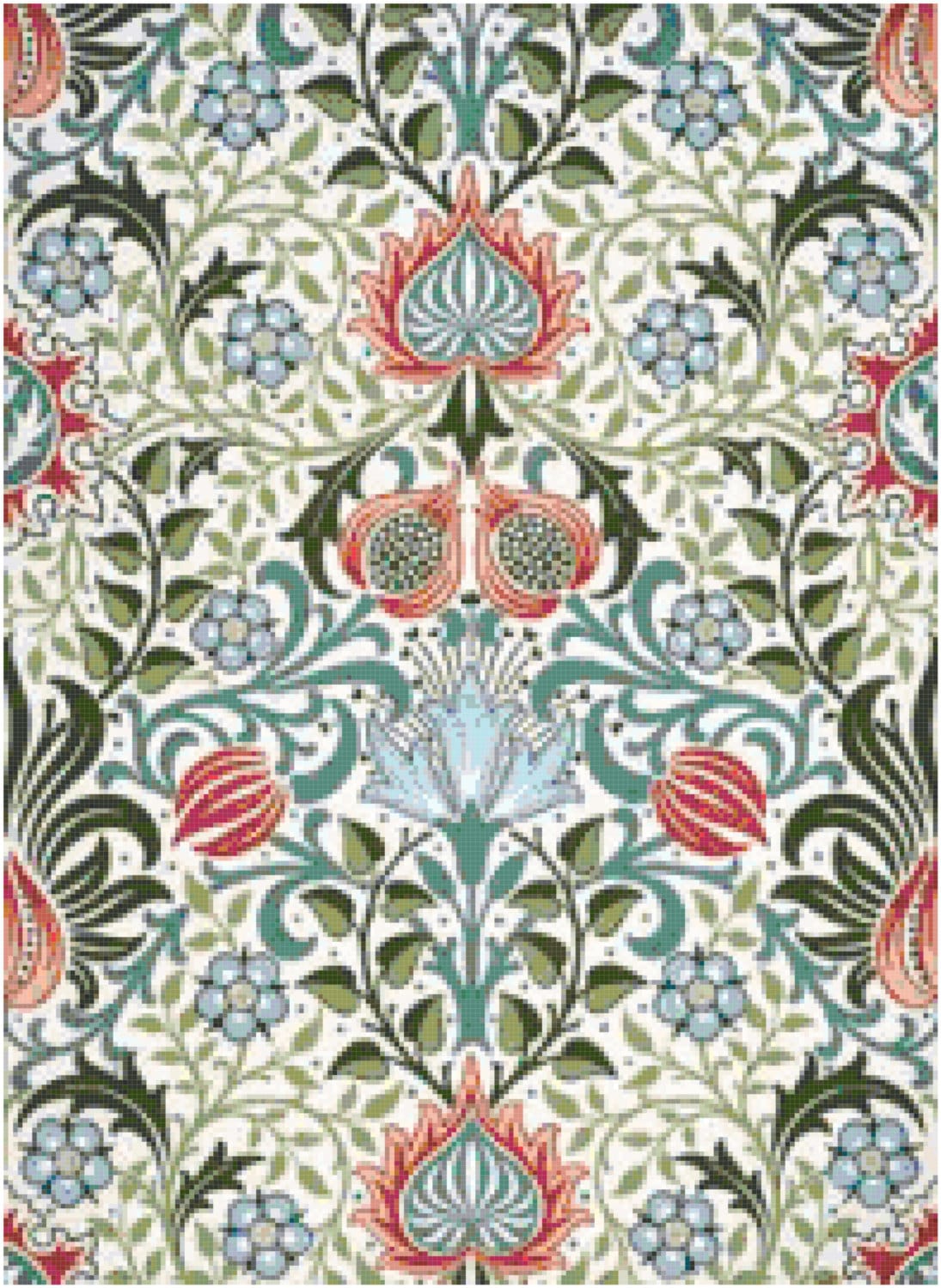 William Morris Persian Wallpaper Design Counted Cross Stitch