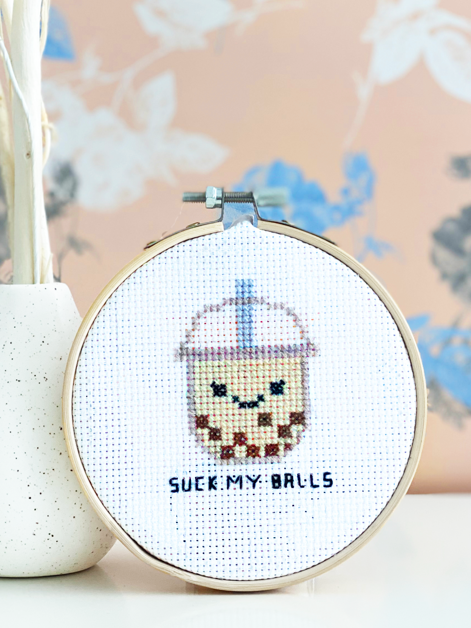Free download Suck My Tapioca Balls DIY Cross Stitch Kit TheCloudFactory [2046x2048] for your Desktop, Mobile & Tablet. Explore Stitch Drinking Boba Wallpaper. Boba Fett Wallpaper, Stitch iPhone Wallpaper