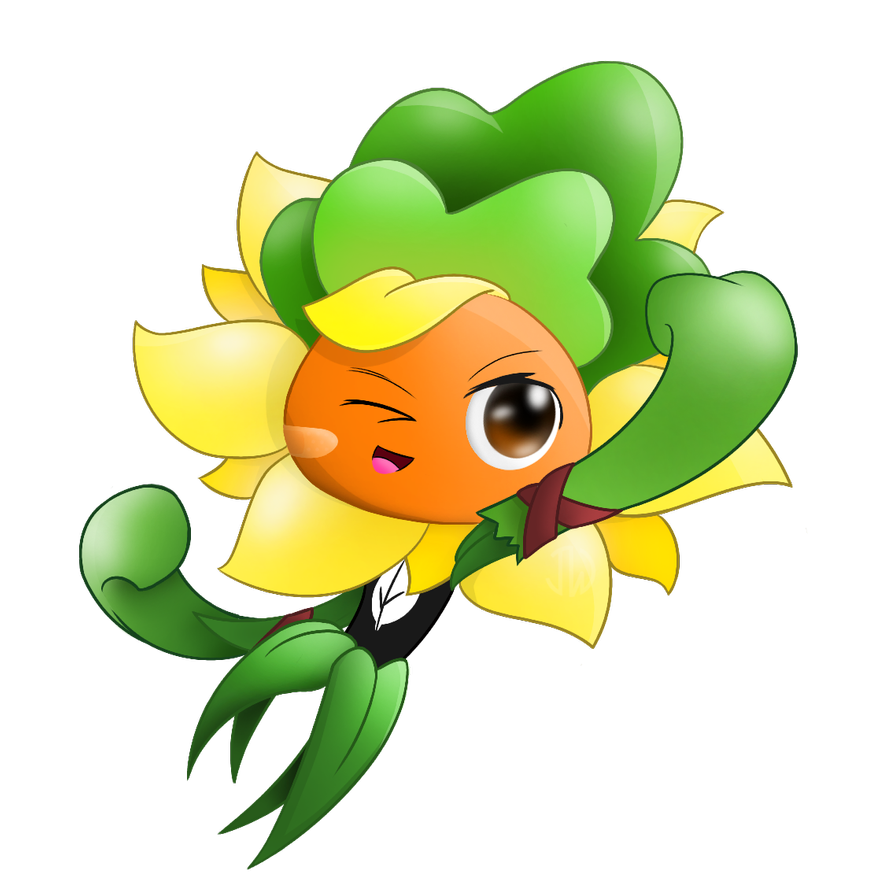 PvZ Heroes Solar Flare as Grass Knuckle by JackieWolly.
