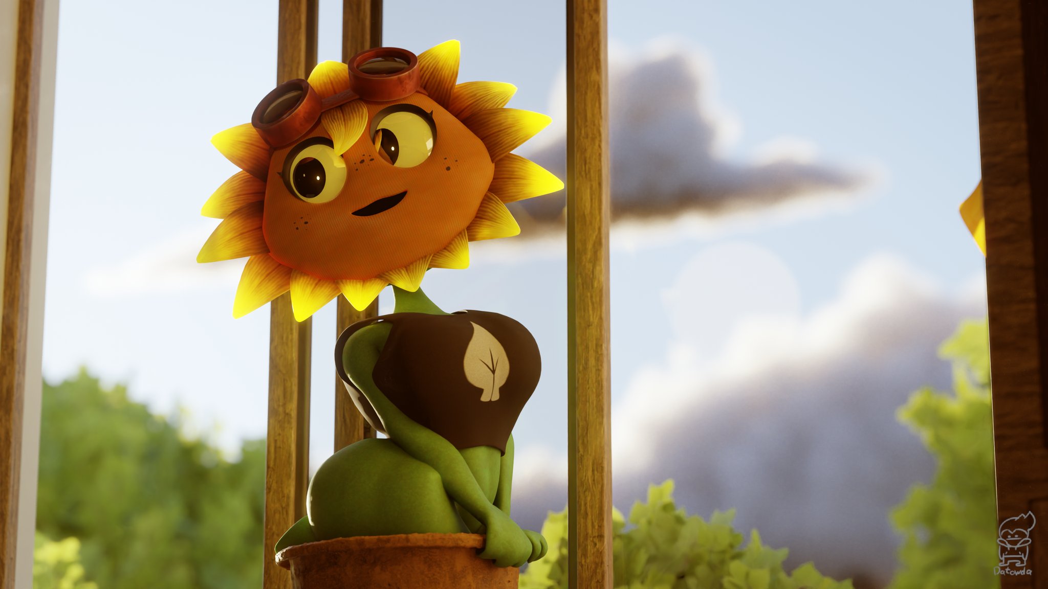 Datowda Arts (Comms closed) Flare sunbathing Epic drawing right there, done #b3D #pvz #plantsvszombies