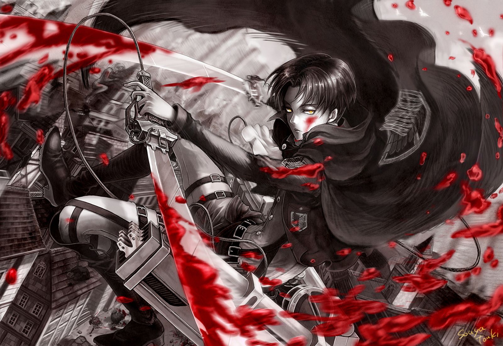Blood Stain Blade Levi HD Wallpaper 2123 4K of Wallpaper for Andriod