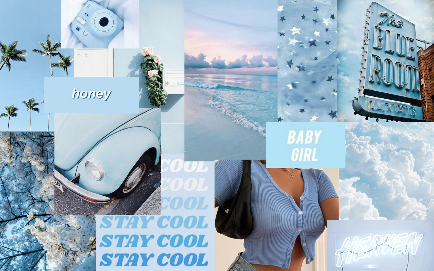 Aesthetic Baby Blue Desktop Wallpaper