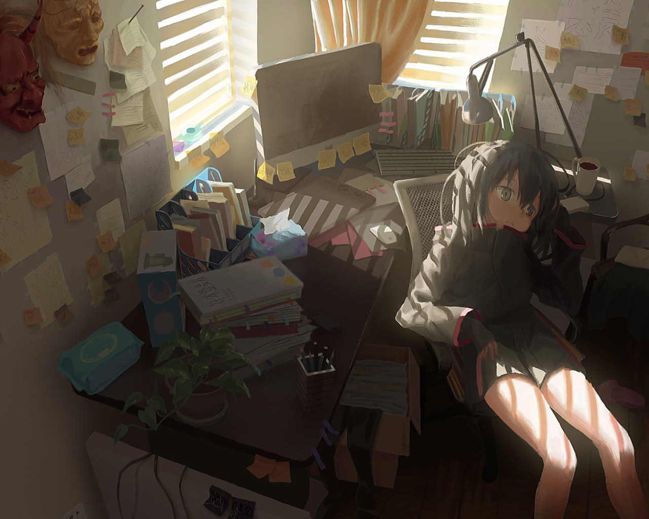 Wallpaper Anime Girls, Anime: Gamers!, Room, Interior, Sitting, Desk • Wallpaper For You