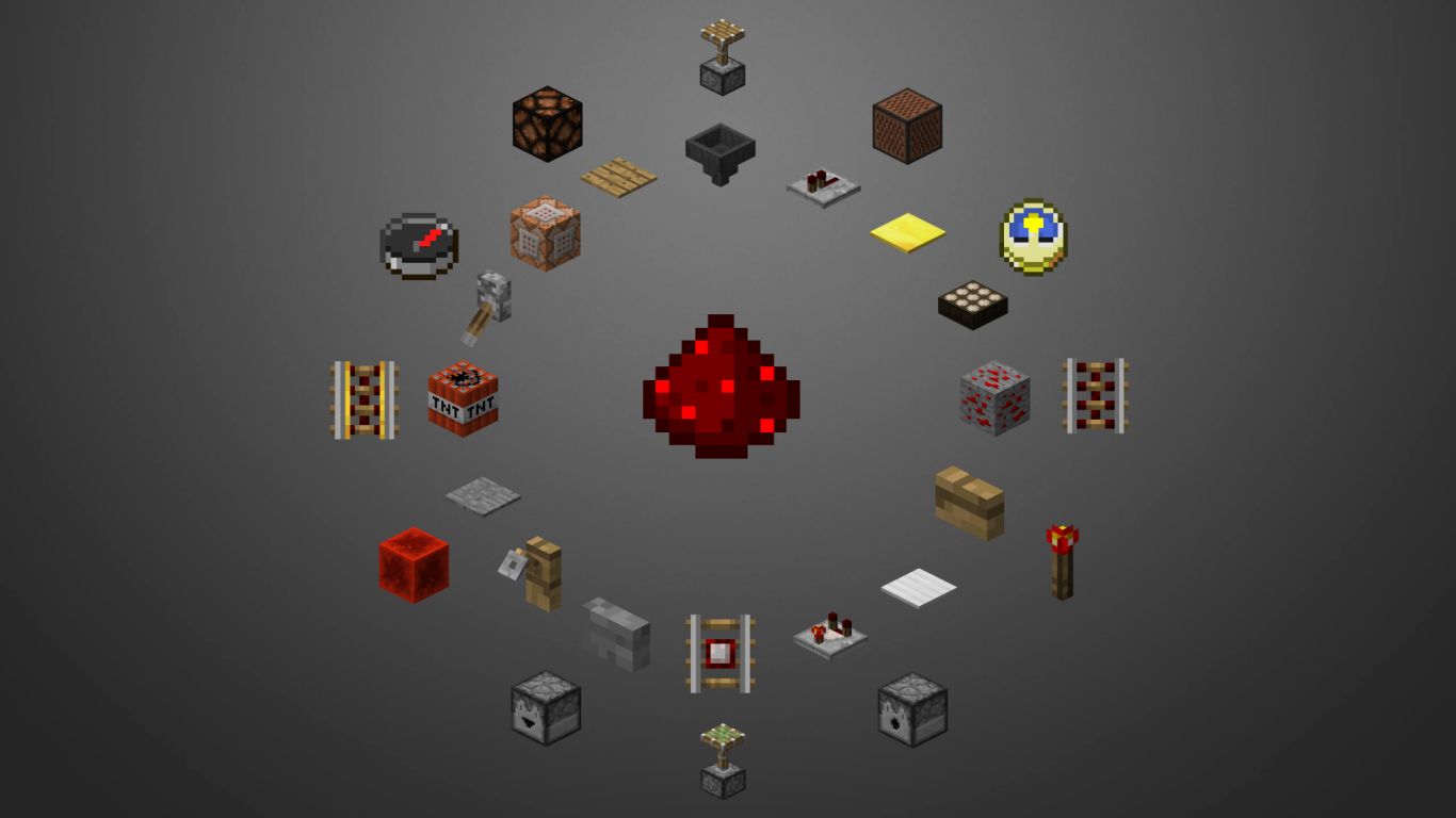 minecraft powered by redstone wallpaper