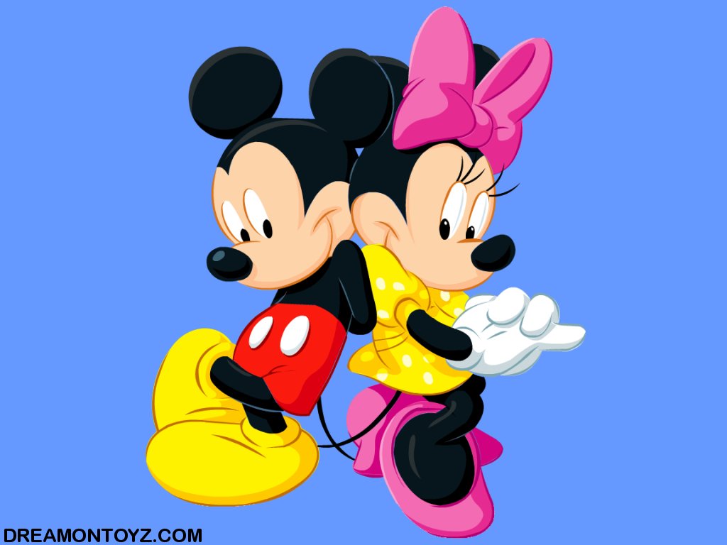 Free download Cartoon wallpaper of Mickey Mouse with Minnie Mouse on blue background [1024x768] for your Desktop, Mobile & Tablet. Explore Mickey Mouse Sketch Wallpaper. Baby Mickey Mouse Wallpaper