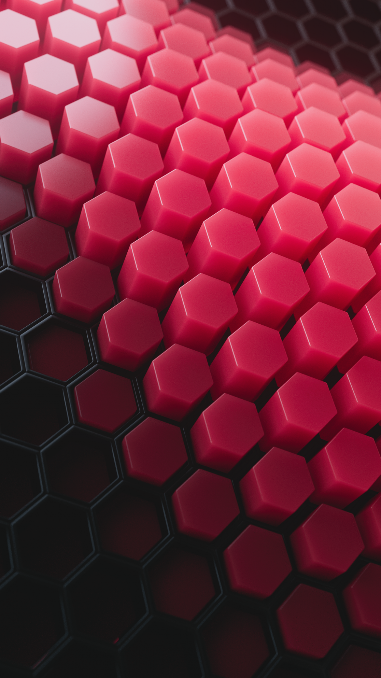Hexagons Wallpaper 4K, Patterns, Red background, Red blocks, Abstract